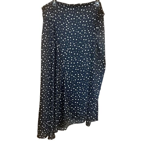 Vince Tossed Dot Draped Knot Skirt in Deep Marine NWT Size 2X - Picture 5 of 9